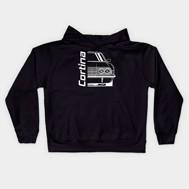 Front MK3 Cortina Classic Kids Hoodie by GoldenTuners
